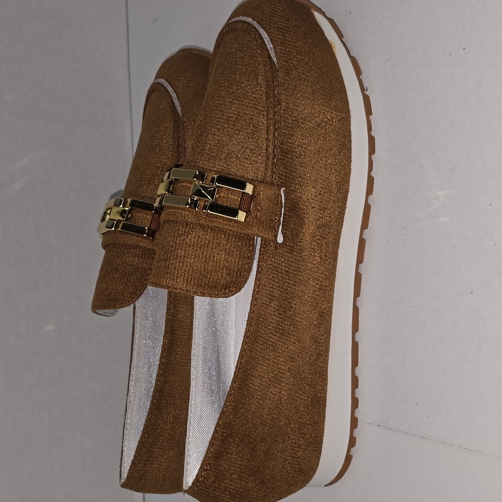 SHEIN Brown and Gold Flats Moccasin-Style Loafers - Picture 6 of 11